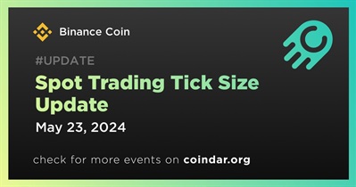 Binance to Update Spot Trading Tick Size on May 23rd