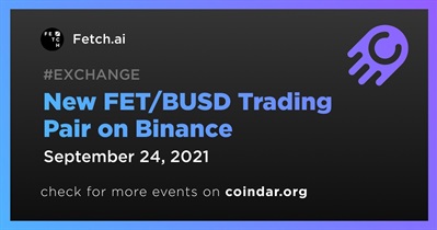 New FET/BUSD Trading Pair on Binance