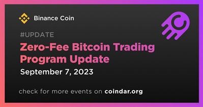 Binance to Update Zero-Fee Bitcoin Trading on September 7th