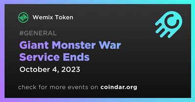 Wemix Token to Terminate Giant Monster War Service on October 4th