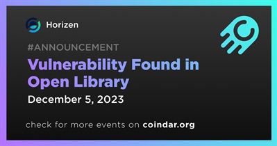 Horizen Notified by Thirdweb of Vulnerability in Open Library