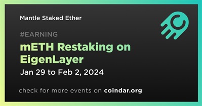 Mantle Staked Ether to Start mETH Restaking on EigenLayer on January 29th