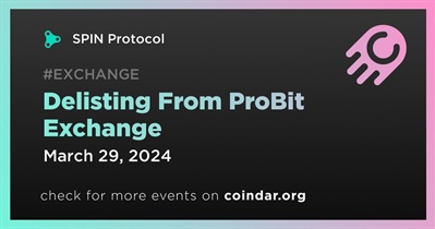 SPIN Protocol to Be Delisted From ProBit Exchange on March 29th