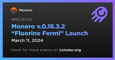 Monero to Release Monero v.0.18.3.2 “Fluorine Fermi” on March 11th