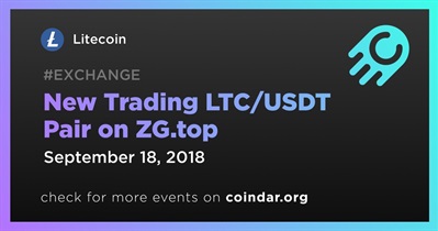 New Trading LTC/USDT Pair on ZG.top