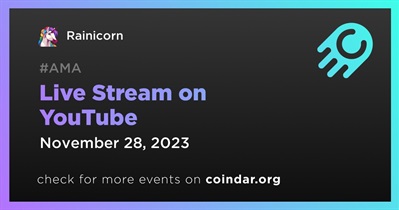 Rainicorn to Hold Live Stream on YouTube on November 28th