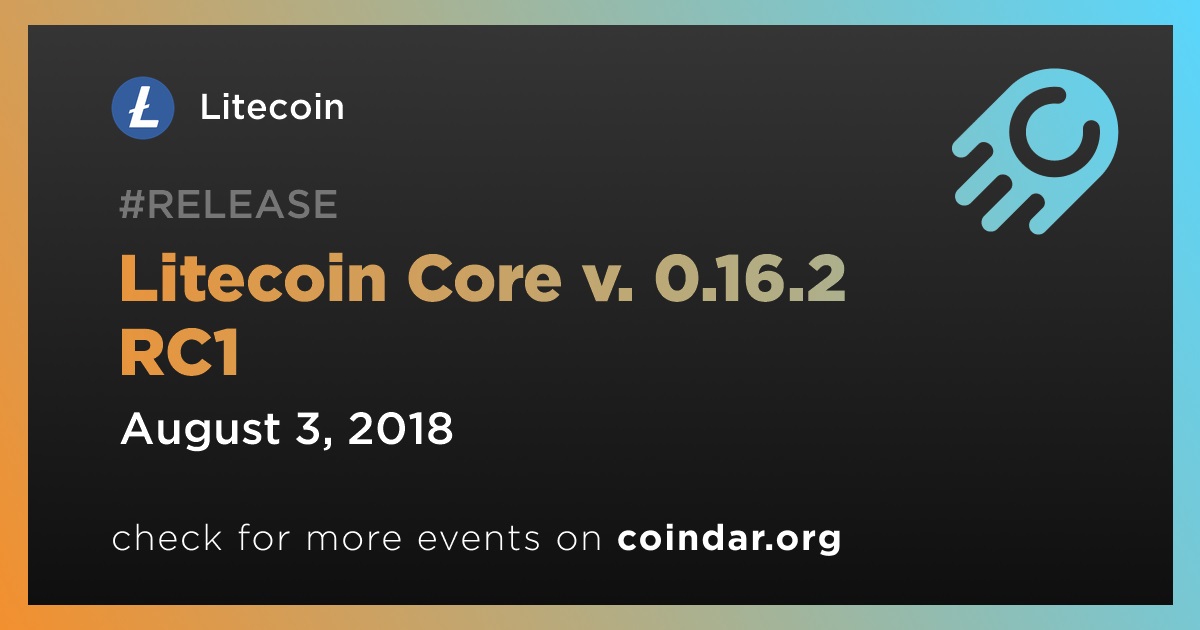 Litecoin Core v. 0.16.2 RC1