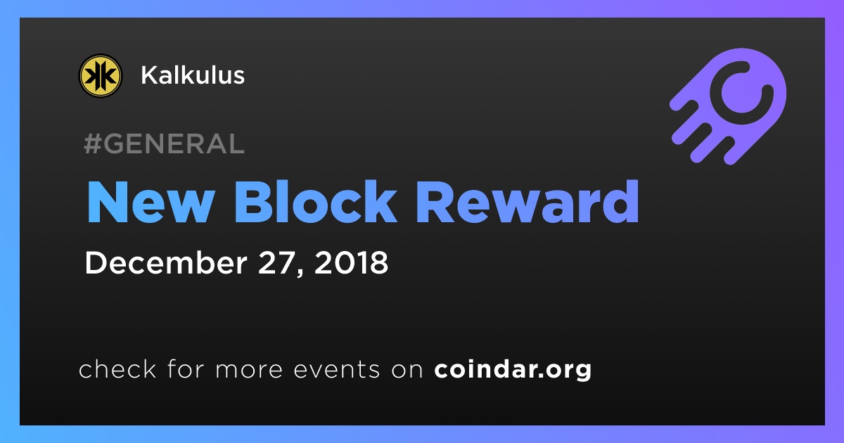 New Block Reward