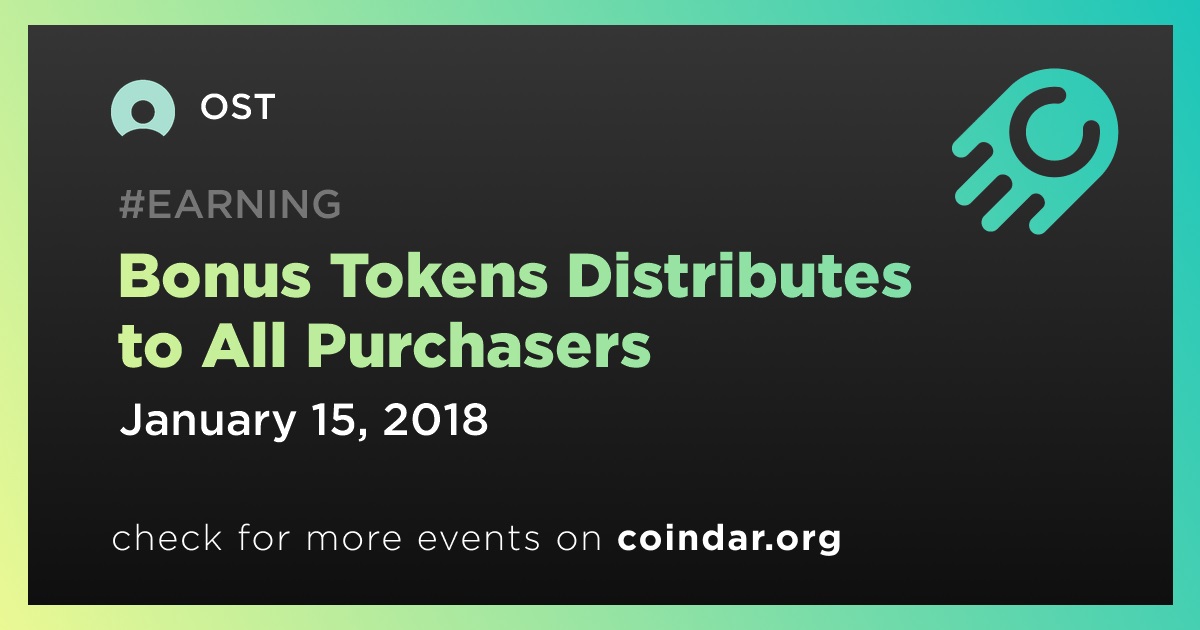Bonus Tokens Distributes to All Purchasers