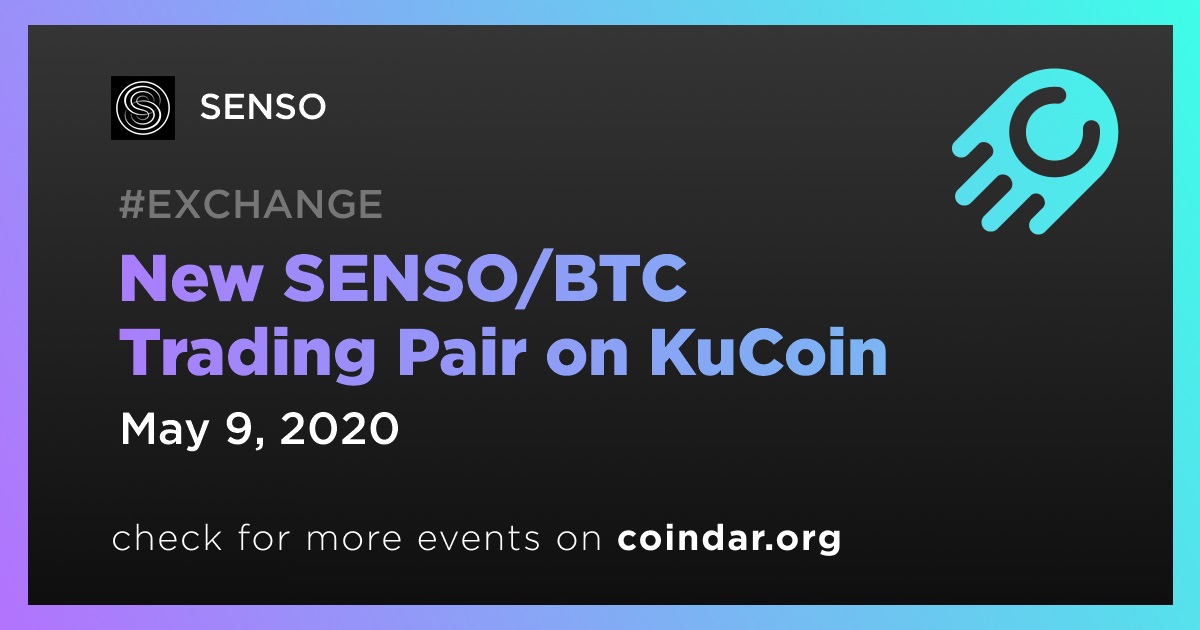 New SENSO/BTC Trading Pair on KuCoin