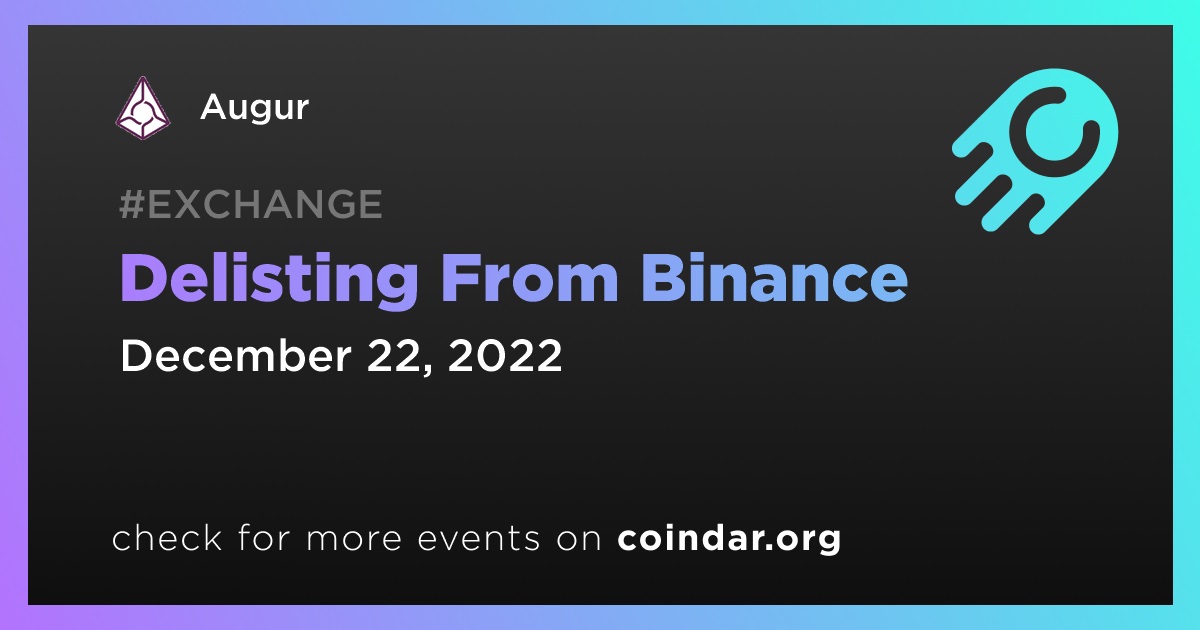Delisting From Binance