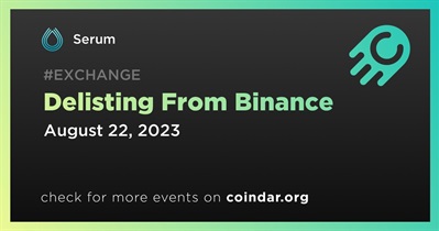 SRM to Be Delisted From Binance on August 22nd
