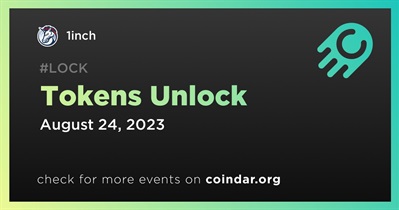0.03% of 1INCH Tokens Will Be Unlocked on August 24th