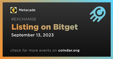 Metacade to Be Listed on Bitget on September 13th
