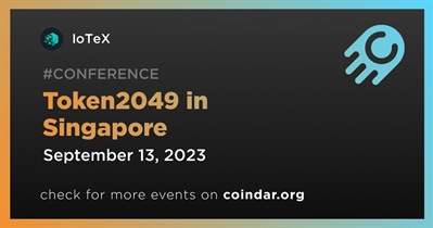IoTeX to Participate in Token2049 in Singapore on September 13th