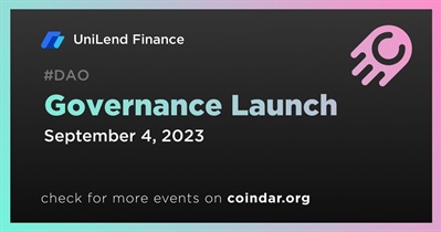 UniLend Finance to Launch Governance on September 4th