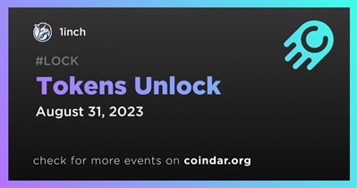 0.01% of 1INCH Tokens Will Be Unlocked on August 31st