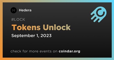 3.48% of HBAR Tokens Will Be Unlocked on September 1st