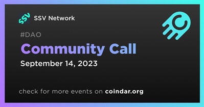SSV Network to Host Community Call on September 14th