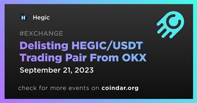 HEGIC/USDT Trading Pair to Be Delisted From OKX on September 21st