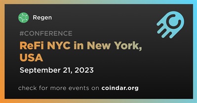 Regen to Participate in ReFi NYC in New York on September 21st