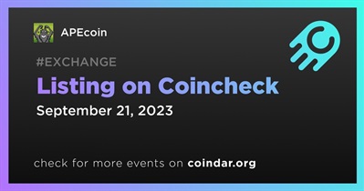 APEcoin to Be Listed on Coincheck on September 21st