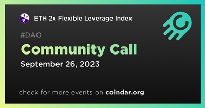 ETH 2x Flexible Leverage Index to Host Community Call on September 26th