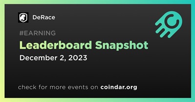 DeRace to Make Leaderboard Snapshot on December 2nd
