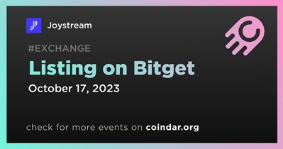 Joystream to Be Listed on Bitget on October 17th