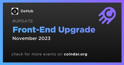 DeHub to Release Front-End Upgrade in November
