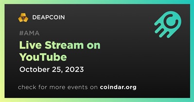 DEAPCOIN to Hold Live Stream on YouTube on October 25th