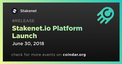 Lançamento da Plataforma Stakenet.io