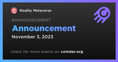 Reality Metaverse to Make Announcement on November 3rd