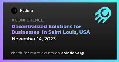Hedera to Participate in Decentralized Solutions for Businesses in ‎Saint Louis on November 14th