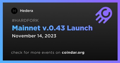 Hedera to Launch Mainnet v.0.43 on November 14th