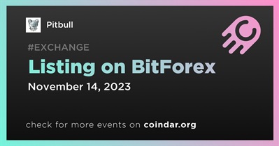 Pitbull to Be Listed on BitForex on November 14th