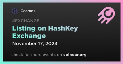 Cosmos to Be Listed on HashKey Exchange on November 17th
