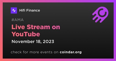 Hifi Finance to Hold Live Stream on YouTube on November 18th