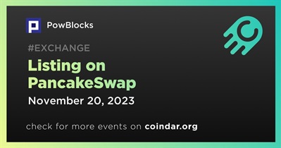 PowBlocks to Be Listed on PancakeSwap on November 20th