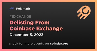 Polymath to Be Delisted From Coinbase Exchange on December 5th