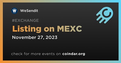 WeSendit to Be Listed on MEXC on November 27th