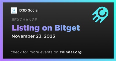 D3D Social to Be Listed on Bitget on November 23rd