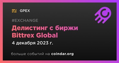 Bittrex Global проведет делистинг GPEX 4 декабря