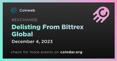 Coinweb to Be Delisted From Bittrex Global on December 4th