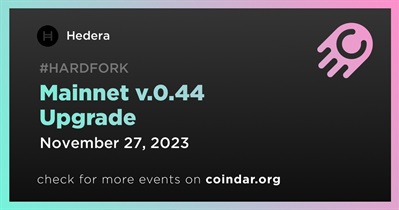 Hedera to Upgrade Mainnet on November 27th