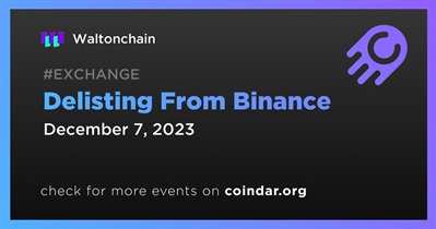 Walton-Chain to Be Delisted From Binance on December 7th