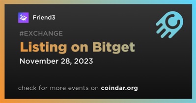 Friend3 to Be Listed on Bitget on November 28th