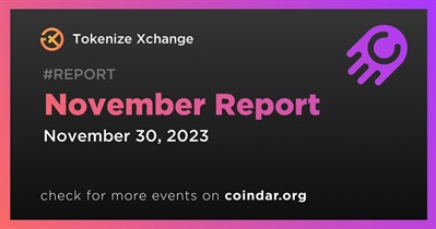 Tokenize Xchange Releases Monthly Report for November