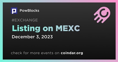 PowBlocks to Be Listed on MEXC on December 3rd