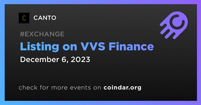 CANTO to Be Listed on VVS Finance on December 6th
